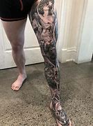 Image result for Black and Grey Leg Sleeve Tattoo