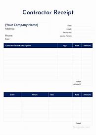 Image result for Free Contractor Receipt Template