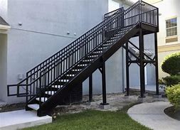 Image result for Residential Exterior Metal Stairs