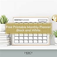 Image result for Printable Monthly Planner Black and White