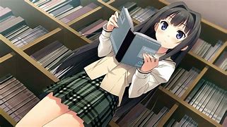 Image result for Anime Girl with Book