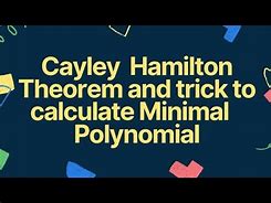 Image result for State and Prove Cayley-Hamilton Theorem