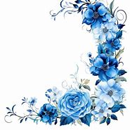 Image result for Blue Floral Border Design PNG