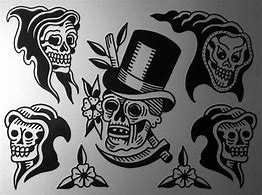 Image result for Skull Tattoo Flash Art