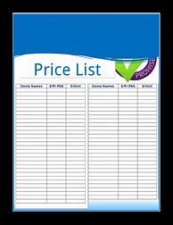 Image result for Free Price List Template Word