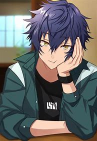 Image result for Cute Anime Boy Blue Hair