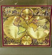 Image result for Gold Foil World Map Framed