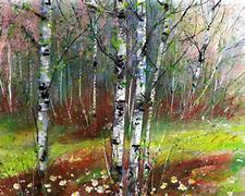 Image result for Blue Birch Tree Print