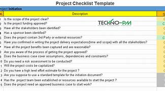 Image result for Project Checklist Template Excel