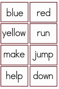 Image result for Kindergarten Sight Words Flash Cards