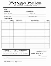 Image result for Printable Supply Order Form