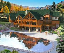 Image result for Log Cabin Mansion Homes