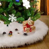 Image result for Thin White Christmas Tree with Skirt