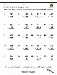 Image result for Subtraction Worsheet for 2nd Grade