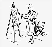 Image result for Black and White Clip Art Artist Painting