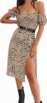 Image result for Leopard Print Summer Dress