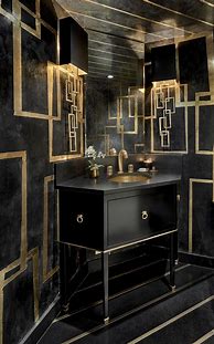 Image result for Black and Gold Bathroom