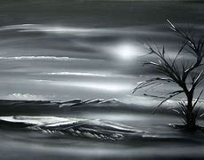 Image result for Black and White Painting Landscape Acrylic