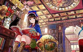 Image result for Anime Girl with Book