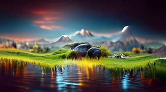 Image result for Beautiful Ai Generated Waterfront Landscape