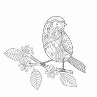 Image result for Bird On Branch Coloring Page