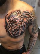 Image result for Realistic Lion Chest Tattoo