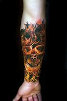 Image result for Skull Tattoo Designs for Men Sleeve Flames