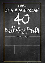 Image result for Turning 40 Birthday Invitations