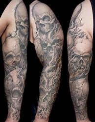 Image result for Evil Skull Sleeve Tattoos