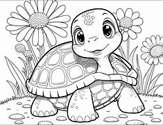 Image result for Turtle Coloring Pages for Toddlers