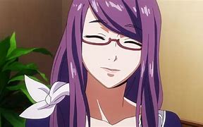 Image result for Anime Girl Purple Hair Glasses