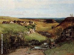 Image result for View of Ornans CA 1850s by Gustave Courbet