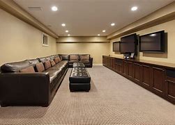 Image result for Basement TV Room Night