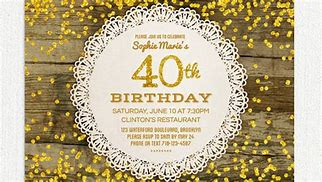 Image result for Turning 40 Birthday Invitations