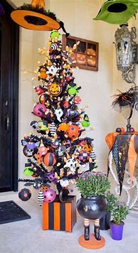 Image result for Decorated Halloween Trees