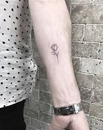 Image result for Fine Line Rose Tattoo On Forearm