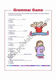 Image result for Grammar Game Worksheets