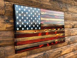 Image result for Wooden American Flag Art