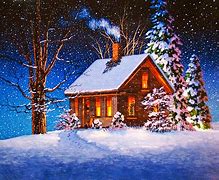 Image result for Log Cabin Christmas Winter Scene