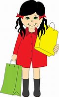 Image result for Girl with Shopping Bags Clip Art