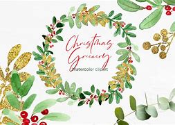 Image result for Watercolor Christmas Greenery