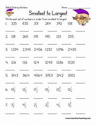 Image result for 5th Grade Math Worksheets Ordering Numbers