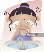 Image result for Washing Face with Soap Smiley Lady