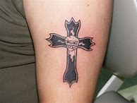 Image result for Cross with Skull Tattoo