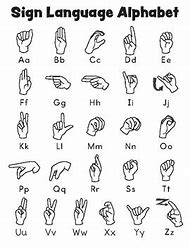 Image result for ASL Alphabet Black and White