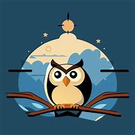 Image result for Owl in a Branch Vector