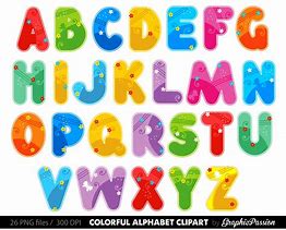 Image result for Colorful Letters Clip Art