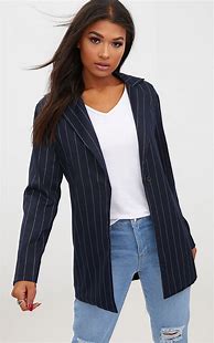 Image result for Pinstripe Blazer Beige Women