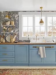 Image result for Blue and Yellow Kitchen Wallpaper