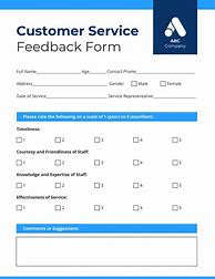 Image result for Customer Service Form Template